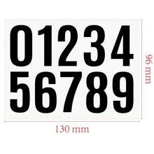 5 Sheets Small Size 4cm High Numeric Sticker, 0-9 Office Index Classification Waterproof Sticker Label With Hot Stamp Gold Print - Black - View 4