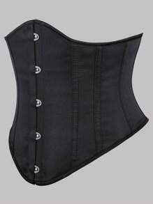 1pc Court-Style Colorful Denim Corset Waist Trainer With Back Lace-Up Detail, Suitable For Pairing With Dresses, For Halloween