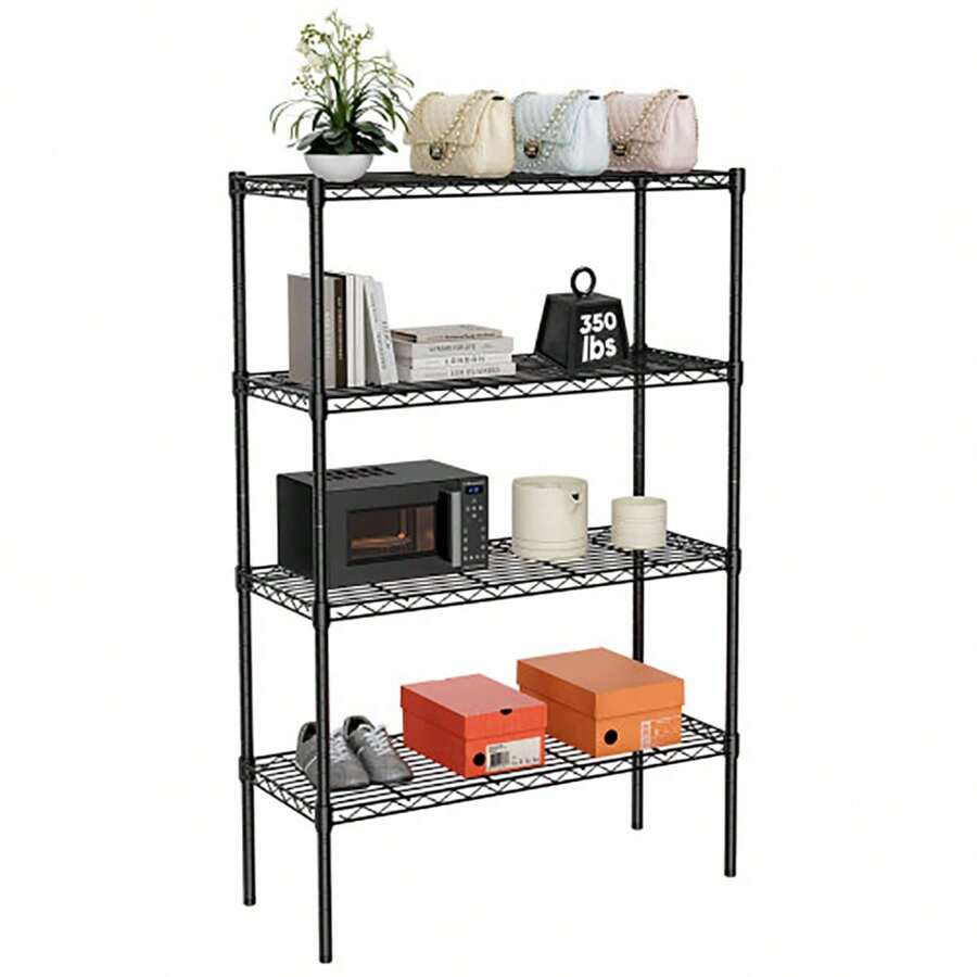 Storage Shelving Unit, Adjustable Metal Wire Racks Heavy Duty Standing Shelf Organizer For Kitchen, Closet, Pantry, Garage, Bathroom, Laundry,4-Tier - Multicolor - View 1