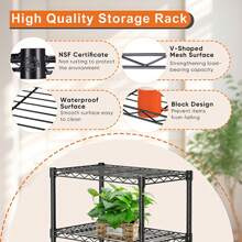 Storage Shelving Unit, Adjustable Metal Wire Racks Heavy Duty Standing Shelf Organizer For Kitchen, Closet, Pantry, Garage, Bathroom, Laundry,4-Tier - Multicolor - View 6
