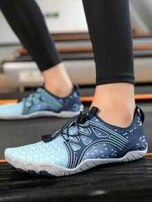 中性防滑水鞋，運動鞋，快干透氣沙灘游泳鞋，赤足浮潛鞋，適用於水上樂園，海灘，衝浪和釣魚 - 藍色 - 查看 4