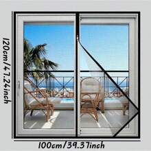 Zipper Style Insect-Proof Window Screen Bed Curtains For Bedroom Window, Self-Adhesive Fly Mosquito Net Mesh With Zipper, Solid Color Border, Handmade Home Decoration - Multicolor - View 4