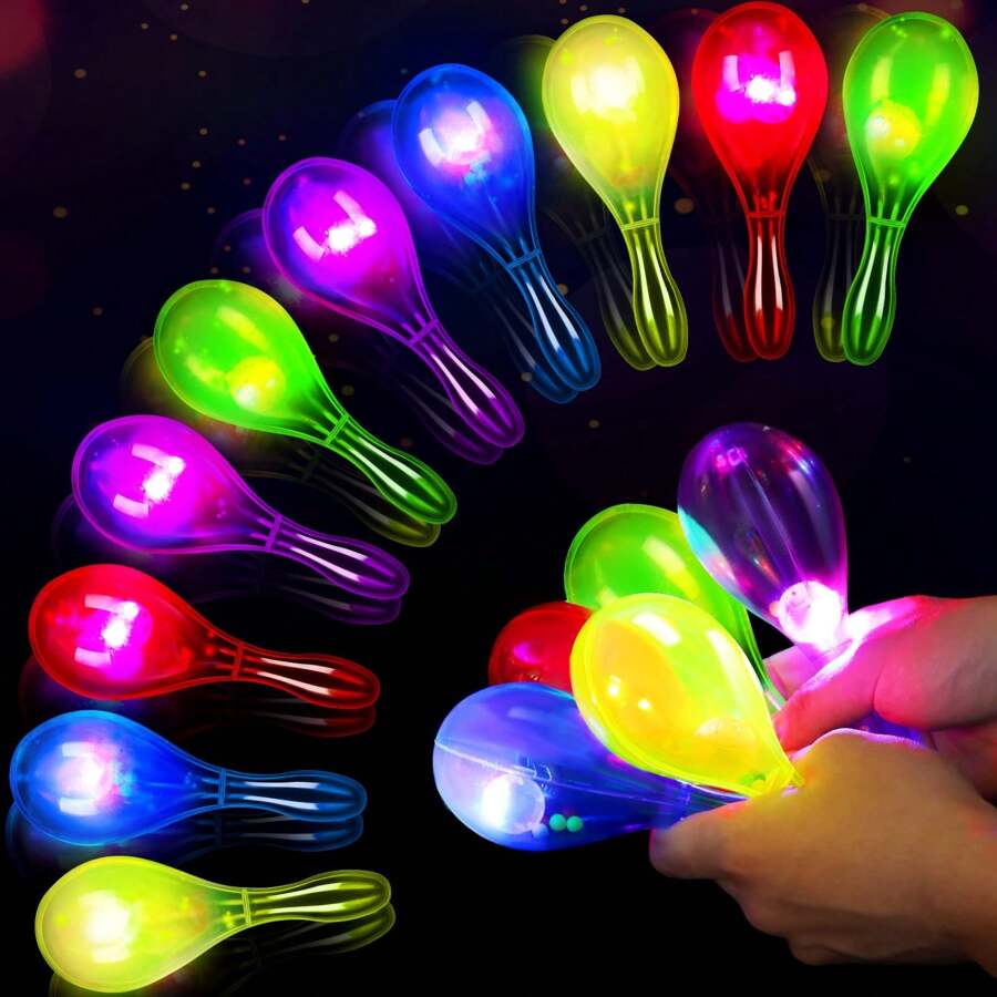 Maracas Fiesta Party Favors Light Up Mini Plastic Maracas For LED