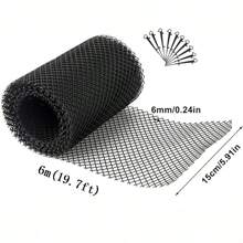 1-Pack Plastic Gutter Guard Mesh Roll 15cm X 300cm Rain Gutter Long Gutter Leaf Guards Leaf Guard-Stop Clogged Gutters-With 10 Clip Fixed Hooks.DIY Gutter Protection Prevent Gutter Drain Downspout Clogging - Black - View 13