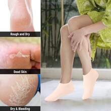 2pcs Silicone Foot Spa Socks For Dry Cracked Feet, Silicone Moisturizing Socks For Women, Foot Care Silicone Socks, Spa Gel Socks Foot Care After Pedicure (5 Colors Assorted, Fits Up To Size 8.5)- Hydrating Gel Moisturizer For Dry, Cracked Feet - Relaxing Massage, Softening Pedicure Tool - A Perfect Mother's Day Gift Set