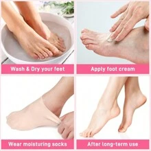 2pcs Silicone Foot Spa Socks For Dry Cracked Feet, Silicone Moisturizing Socks For Women, Foot Care Silicone Socks, Spa Gel Socks Foot Care After Pedicure (5 Colors Assorted, Fits Up To Size 8.5)- Hydrating Gel Moisturizer For Dry, Cracked Feet - Relaxing Massage, Softening Pedicure Tool - A Perfect Mother's Day Gift Set