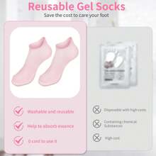 2pcs Silicone Foot Spa Socks For Dry Cracked Feet, Silicone Moisturizing Socks For Women, Foot Care Silicone Socks, Spa Gel Socks Foot Care After Pedicure (5 Colors Assorted, Fits Up To Size 8.5)- Hydrating Gel Moisturizer For Dry, Cracked Feet - Relaxing Massage, Softening Pedicure Tool - A Perfect Mother's Day Gift Set