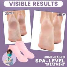 2pcs Silicone Foot Spa Socks For Dry Cracked Feet, Silicone Moisturizing Socks For Women, Foot Care Silicone Socks, Spa Gel Socks Foot Care After Pedicure (5 Colors Assorted, Fits Up To Size 8.5)- Hydrating Gel Moisturizer For Dry, Cracked Feet - Relaxing Massage, Softening Pedicure Tool - A Perfect Mother's Day Gift Set