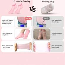 2pcs Silicone Foot Spa Socks For Dry Cracked Feet, Silicone Moisturizing Socks For Women, Foot Care Silicone Socks, Spa Gel Socks Foot Care After Pedicure (5 Colors Assorted, Fits Up To Size 8.5)- Hydrating Gel Moisturizer For Dry, Cracked Feet - Relaxing Massage, Softening Pedicure Tool - A Perfect Mother's Day Gift Set