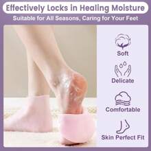 2pcs Silicone Foot Spa Socks For Dry Cracked Feet, Silicone Moisturizing Socks For Women, Foot Care Silicone Socks, Spa Gel Socks Foot Care After Pedicure (5 Colors Assorted, Fits Up To Size 8.5)- Hydrating Gel Moisturizer For Dry, Cracked Feet - Relaxing Massage, Softening Pedicure Tool - A Perfect Mother's Day Gift Set