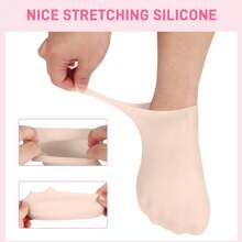 2pcs Silicone Foot Spa Socks For Dry Cracked Feet, Silicone Moisturizing Socks For Women, Foot Care Silicone Socks, Spa Gel Socks Foot Care After Pedicure (5 Colors Assorted, Fits Up To Size 8.5)- Hydrating Gel Moisturizer For Dry, Cracked Feet - Relaxing Massage, Softening Pedicure Tool - A Perfect Mother's Day Gift Set
