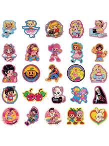 50入組美式復古防水PVC卡通萬聖節裝飾貼紙，適用於筆記本電腦、水瓶、手機、吉他、滑板板DIY貼花 - 彩色 - 查看 6