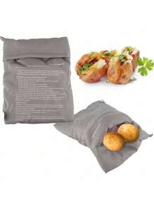 1入組微波爐馬鈴薯袋，環保可重複使用微波馬鈴薯烹飪袋，烤馬鈴薯袋，馬鈴薯手袋，快速、均勻加熱馬鈴薯，番茄和水果，耐用，廚房收納袋，烘焙工具，廚房小工具，廚房配件 - 彩色 - 查看 3