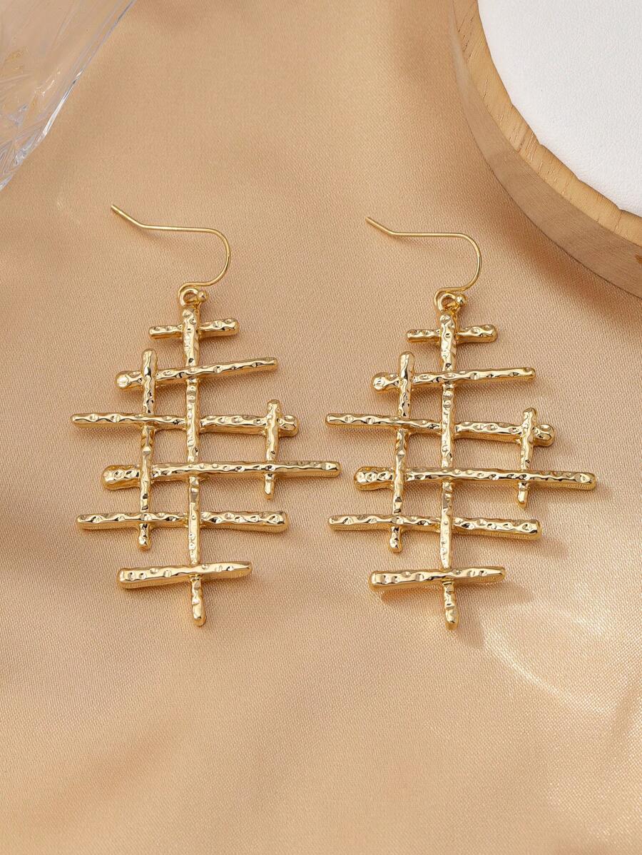 女士夸张金色日常耳环 - 金色 - 查看 1