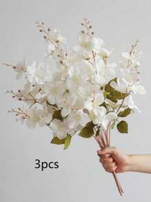 3pcs Artificial Flowers Bouquet Narcissus Magnolia Flower For Home Living Room Decoration, Wedding Table Bouquet Table Centerpiece Home Decor