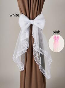 1 件/2 件蕾丝蝴蝶结窗帘系带，多色可选 - 白色 - 查看 1