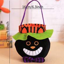 萬聖節南瓜袋萬聖節不給糖就搗蛋用1個無紡布糖果袋，萬聖節南瓜桶小吃籃袋 - 彩色 - 查看 15