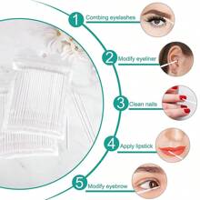 HMQ beauty 100 件一次性微型刷睫毛延长去除棉签带尖头睫毛延长工具，散装包装 - 彩色 - 查看 4