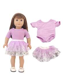1pc Doll Clothes Set For 18-Inch American Dolls, Doll Princess Dress, Doll Tulle Skirt, Doll Floral Dress, Doll Sleeveless Dress, Fashion Doll Accessories Gift For Girls' Dolls' Birthday, Holiday, And Toys