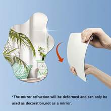 1 件现代风格、抽象几何艺术不对称形状装饰墙贴、亚克力镜面贴花、可移除自粘墙贴、墙绘、墙贴、家居装饰、卧室配件、房间装饰乙烯基贴花、用于卧室装饰、房间装饰品、用于万圣节装饰、秋季装饰、教室装饰、可移除贴纸 - 2mm - 查看 3