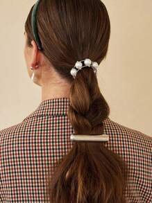 1 件女士条形发夹，金属时尚发饰，简约风格发夹，法国鳄鱼卷发夹孔用于发型设计、染色、银色、造型（男女均可使用）街头、优雅艺术风格，适合任何身材万圣节 - 金色 - 查看 7