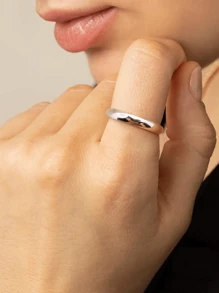 1Pc Simple S925 Sterling Silver Aperture Vegetarian Ring Fine Jewelry Gift For Women - Aperture - View 8