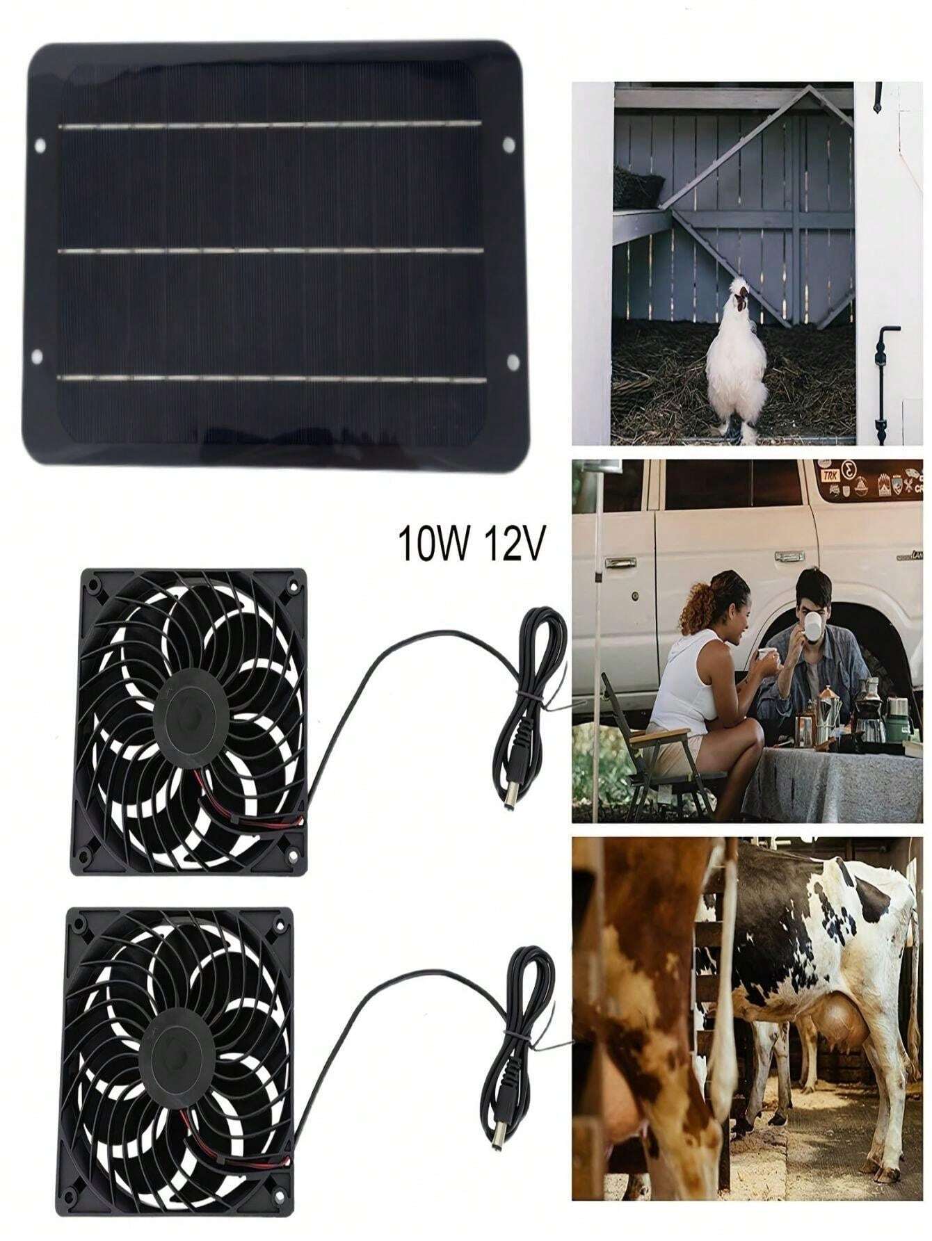 Ventilatore Solare Per Serra O Pollaio - Doppia Ventola Estraibile - Foto 13