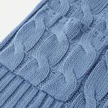 Womens Open Front Knitwear Long Sleeve Chunky Knit Button Down Cardigan Sweater With Pocket - Màu xanh lam - Xem 4