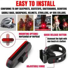 1pc Rechargeable Bike Tail Light, LED Light, 4 Lighting Modes - Great For Mountain Bikes, Road Bikes, Cycling, And Outdoor Adventures At Night
