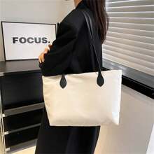 2024 New Arrival Women's High-End Oxford Cloth Handbag Large Capacity Brief Commuter Tote Bag For Laptop With Simple Design