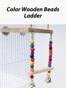 1 Stück / 2 Stück bunte Perlen Schaukel Holzständer Sitzstange Papagei Kau- und Kratzspielsachen, sortierter Blumen Acryl Glocken Deko, geeignet für Vögel in allen Jahreszeiten