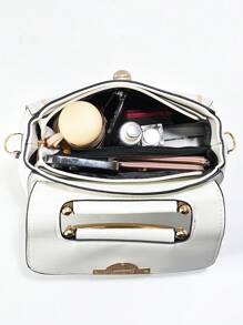 PLANEE Women's Vintage PU Crossbody Bag, Flap Shoulder Bag, Minimalist Style, For Office, Work, Fashionable Women's Shoulder Bag, Fashionable Solid Wallet For Women, A - 彩色 - 查看 4