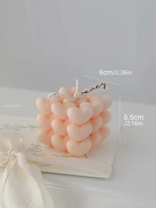 1pc Handmade Cubic Heart-Shaped Aromatherapy Candle Gift For Him, A Romantic And Unique Father's Day Gift For His Husband, A Valentine's Day Anniversary Birthday Gift For His Husband, A Novel Lavender Scented Soy Candle Valentine Day Gifts Graduation