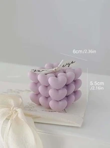 1pc Handmade Cubic Heart-Shaped Aromatherapy Candle Gift For Him, A Romantic And Unique Father's Day Gift For His Husband, A Valentine's Day Anniversary Birthday Gift For His Husband, A Novel Lavender Scented Soy Candle Valentine Day Gifts Graduation