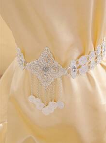 Four-Pointed Star & Coin Pendant Hand-Inlaid Rhinestone Metal Alloy Waist Chain, Women's Party Wedding Holiday Waistband - Belt Waist Chain - View 3