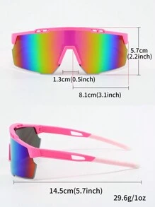 1 chiếc Kính mát thời trang thể thao ngoài trời Y2K màu đen cho nam Phụ kiện đi biển Kính râm - Nhiều màu - Xem 6