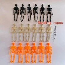 24/12/6pcs Mini Skull Statues, Halloween Decorative Small Skulls, Halloween Craft Decor, Haunted House Accessories, Party Favors