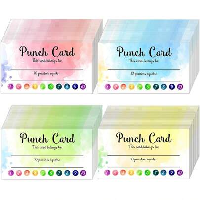 TYFYO Teacher Punch Cards 50 Pack (3.6 X 2 Inch) - Incentive Behavior Reward Card For Students, Teacher Awards For Business Classrooms