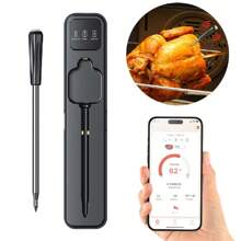 1 件专业烧烤温度计 - 智能肉类温度计，无线范围高达 100 米 - 适用于烤箱、烤架、厨房、烟熏机、烧烤配件 - 黑色 - 查看 2