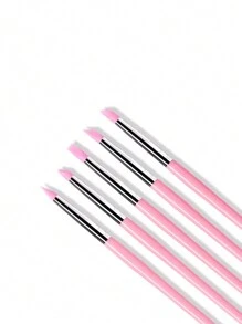 5支装硅胶美甲雕刻笔，空心凝胶雕塑笔，粉色美甲雕塑笔，DIY美甲工具配件 - 粉色 - 查看 5