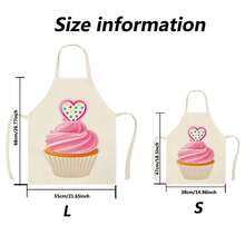 1pc Small Cake, Gingerbread Man, Candy Cane, Pizza, Nail Polish 3D Patterned Linen Apron For Kitchen Cooking Home Use - Multicolor - View 4