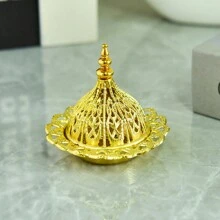 1 件装金色香炉、家居装饰香座、芳香疗法香炉