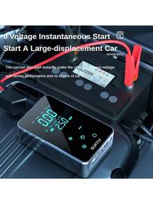 SUITU Máy bơm hơi ô tô 4 In1 được nâng cấp, Máy bơm khởi động khẩn cấp di động, Đèn LED, Máy bơm lốp & Bộ khởi động tăng áp sạc pin - màu đen - Xem 8