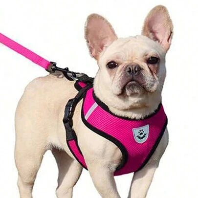 1 pieza Arnés y correa para mascotas perros/gatos para caminar al aire libre, correa de pecho, ropa antitirones, longitud 120cm/47.24in