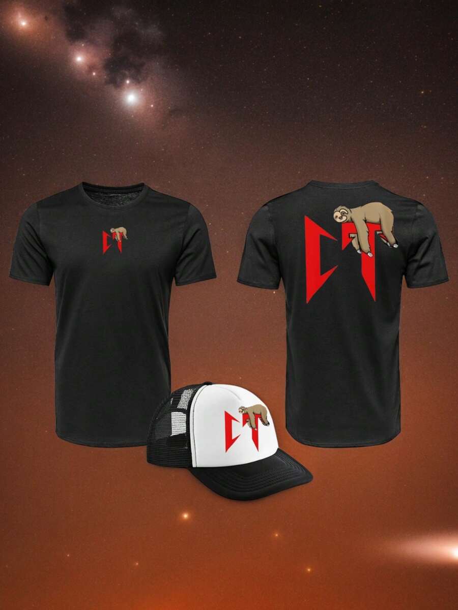 Set Playera y gorra Ct corrido tumbado fernte medio y atras natanael pp junior h mpda paquete - Negro - Ver 1