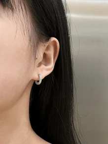 1 Paar luxuriöser modischer, zierlicher 925er Sterlingsilber Schmuck, vintage chic Mikro-Pavé Zirkonia Creolen für Frauen zur Party oder für den täglichen Gebrauch