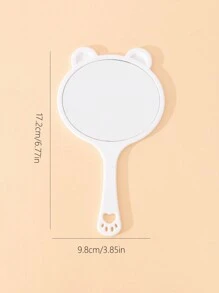 1 pezzo Specchio da trucco portatile creativo con maniglia a forma di orso e gatto, specchio regalo portatile stile coreano per ragazze per il dormitorio degli studenti specchio trucco, specchietti - Multicolore - Visualizzare 8