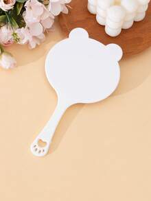 1 pezzo Specchio da trucco portatile creativo con maniglia a forma di orso e gatto, specchio regalo portatile stile coreano per ragazze per il dormitorio degli studenti specchio trucco, specchietti - Multicolore - Visualizzare 7
