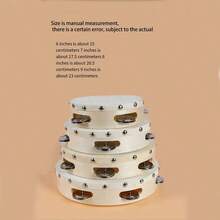 1入手拿手鈴，羊皮譜面帶有鈴鐺，木製打擊樂器，顏色隨機 - 彩色 - 查看 7