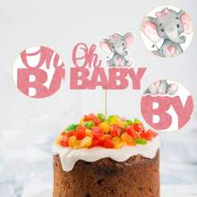 1 件大象 Oh Baby 蛋糕装饰 闪光丛林动物主题 Oh Baby 大象蛋糕装饰品 用于揭示性别 婴儿洗礼生日派对用品 蛋糕装饰 蛋糕装饰 蛋糕装饰 蛋糕装饰工具 - 彩色 - 查看 7